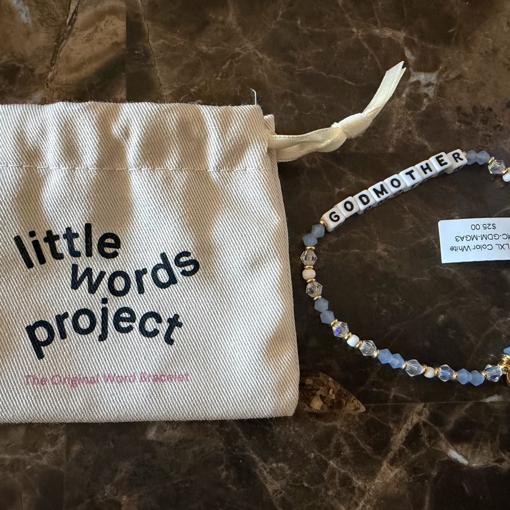 Little Words Project Godmother Bracelet - Blue and White